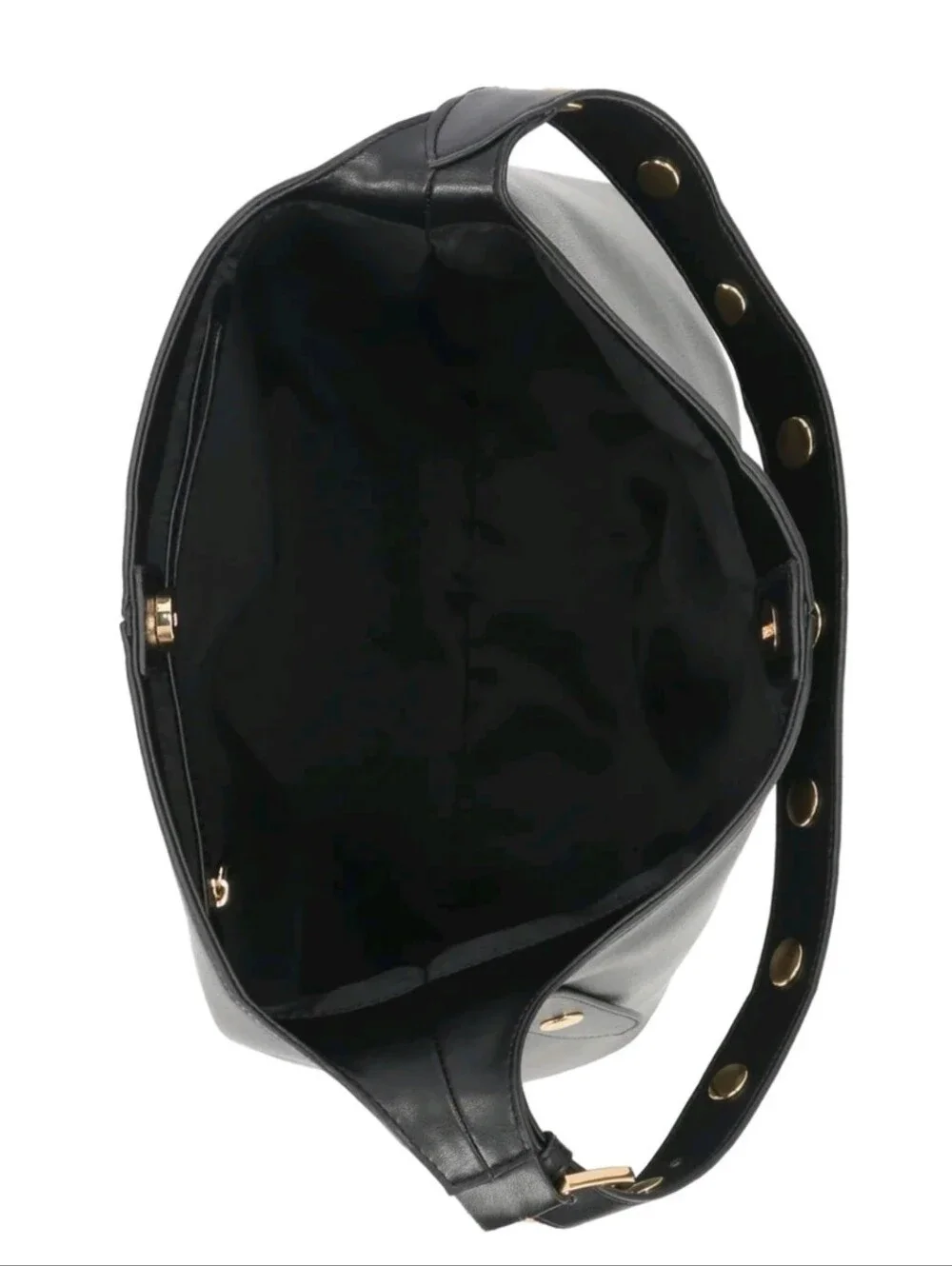 SHIVELY Classic Black VEGAN Leather Hobo Shoulder Bag